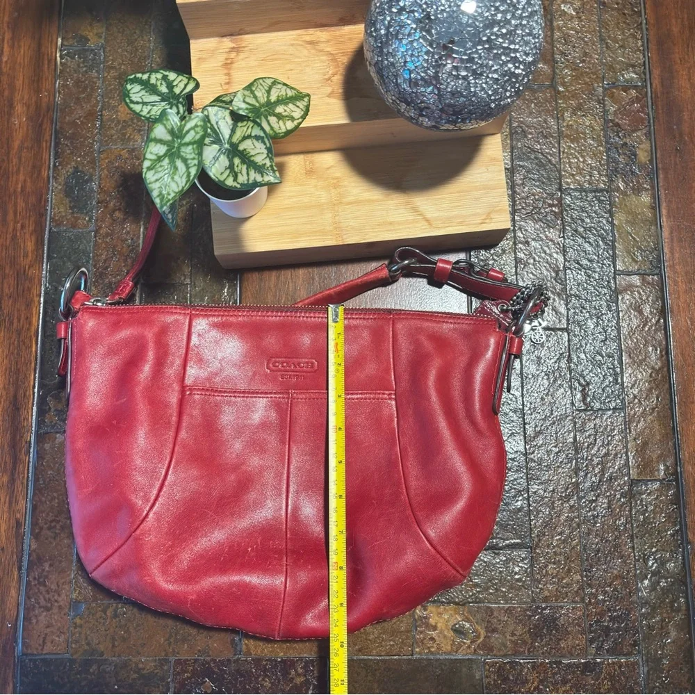 Coach Cherry Red Leather Hobo Bag